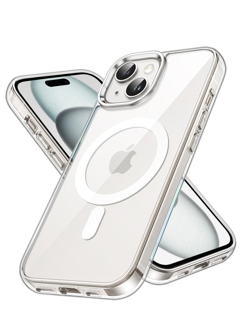 تشابي لاين  غطاء حماية شفاف لهاتف آيفون 15 بلس 5G من شابلين أبيل 2023، مقاوم للاصفرار، مقاوم للخدوش، غطاء هاتف مغناطيسي من TPU - شفاف - Image 1